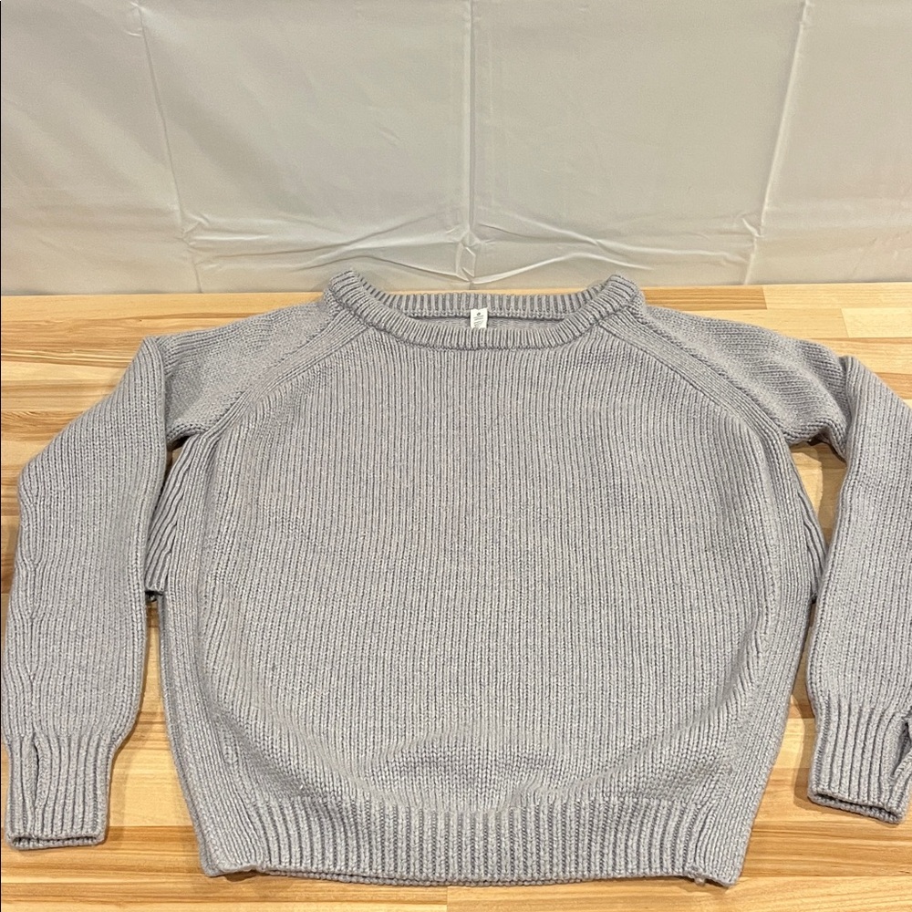 lululemon athletica Light Gray Crew Neck Sweater